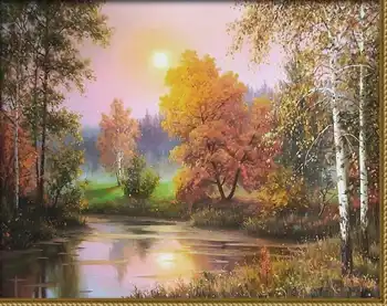 

Аж-1687 painting with rhinestones 'Autumn Twilight '50*40 cm