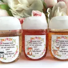 Пользовательские текстовые лесные животные деревенский детский душ дезинфицирующее средство для рук этикетка для первого дня рождения дезинфицирующее средство для рук наклейки на подарки