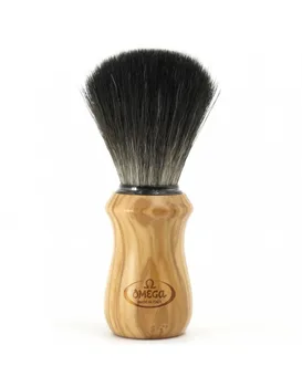 

Omega Black Fiber Hi-Brush Olive Wood Shaving Brush