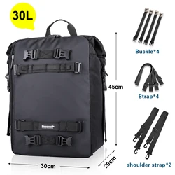 Rhinowalk Waterproof Multifunctional Saddle Bag & Cycling Backpack (Black - 30L)