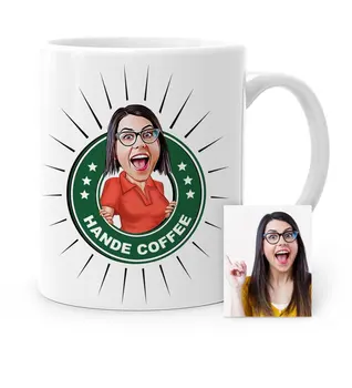 

Personalized Coffee Logo Cartoon White Mug Cup-6B