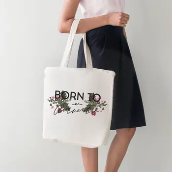 

Angemiel Bag Born To Flower Female Big Shopping Beach Tote Bag