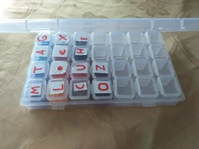 Mordoa-caja de almacenamiento de cuentas de plástico transparente con 28 ranuras, caja organizadora para herramientas de manicura de decoración de uñas, expositor de joyería