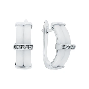 

Silver earrings with ceramics and cubic zirconia sunlight sample 925
