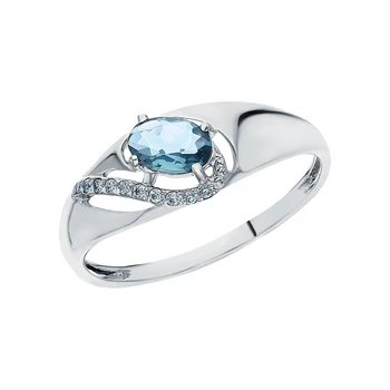 

Silver ring with cubic zirconia sunlight sample 925