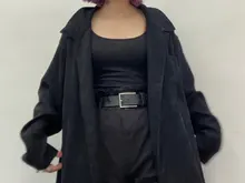 Chaqueta informal de pana para mujer, abrigos Vintage de manga larga con botones de Color liso, talla grande, botón señora