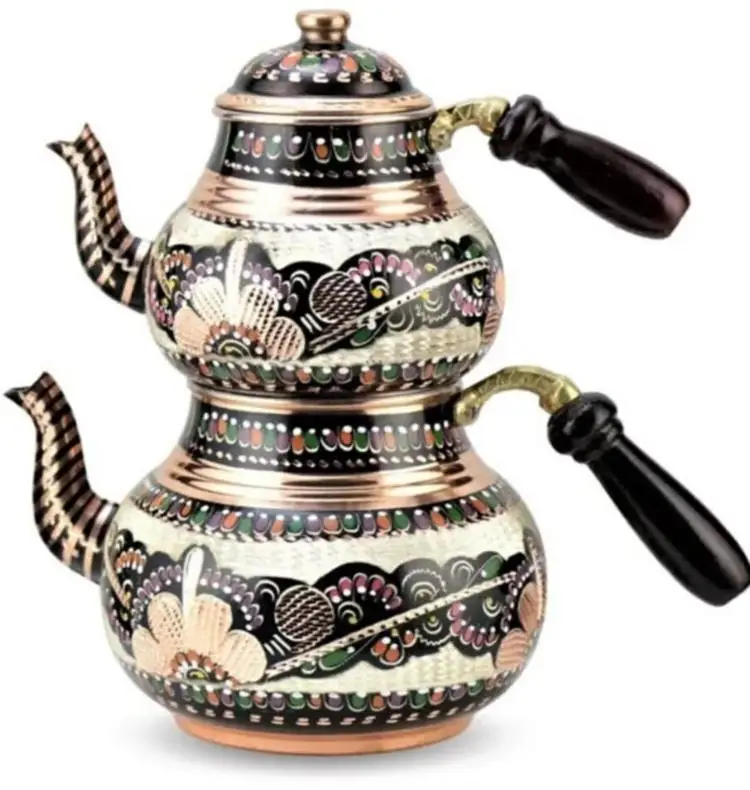 1- Turkish Tea Pot Arabic Teapots Copper Tea Pot Handmade Tea Set Traditional Turkish Tea Coffee Pot Kettle Boiler Made in Turkey