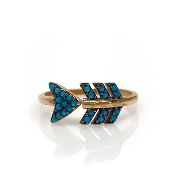 

Turquoise Stone Arrow Silver Ring