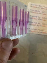 Boquillas desechables de punta de aguja para tatuaje, tubo de plástico púrpura, boca redonda esterilizada, tamaño plano 5F 7F 9F 11F 13F 15F 17F