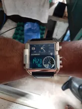 BOAMIGO- Relojes deportivos para hombre, reloj de pulsera masculino de cuarzo de cuero militar, con led, 3 zonas horarias