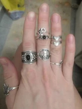 Tocona, conjunto de anillos con corona tallada, corazón rosa, flor de Elefante dorado antigua Bohemia, anillo para dedo nudillo Midi, joyería para mujer