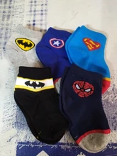 Calcetines de algodón de superhéroe para niños, 5 par/lote
