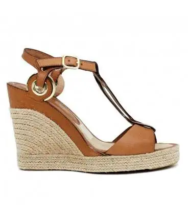 Sandalia Cuña Piel/Yute Marrón|Sandalias de mujer| - AliExpress