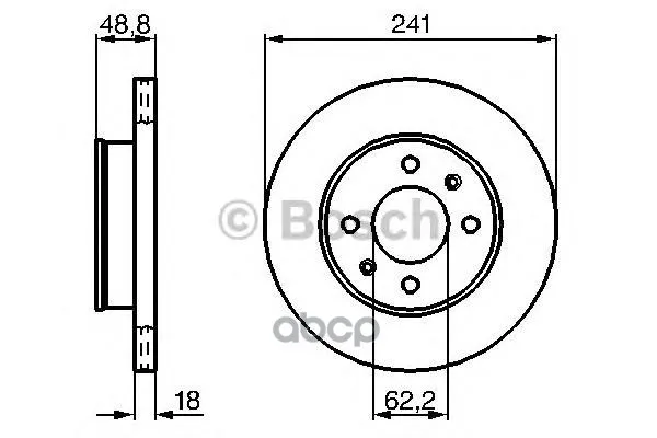 Тормозной Диск Передний 0986479286 Bosch арт. 0986479286
