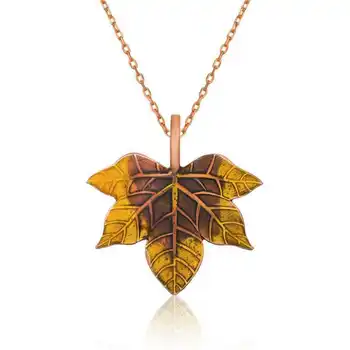 

KUTAYDAN 925 Sterling Silver Sycamore Leaf Lady 'S Necklace