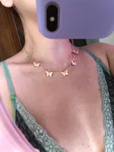 Collar de mariposa con colgante de cadena para mujer, gargantilla de cuentas en capas, de Color dorado y plateado, joyería Bohemia para playa, regalo barato