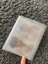 64 tarjetas de capacidad Mini titular carpetas álbumes con bling funda transparente para 6*6*9cm juegos tarjeta multifunción manga titular
