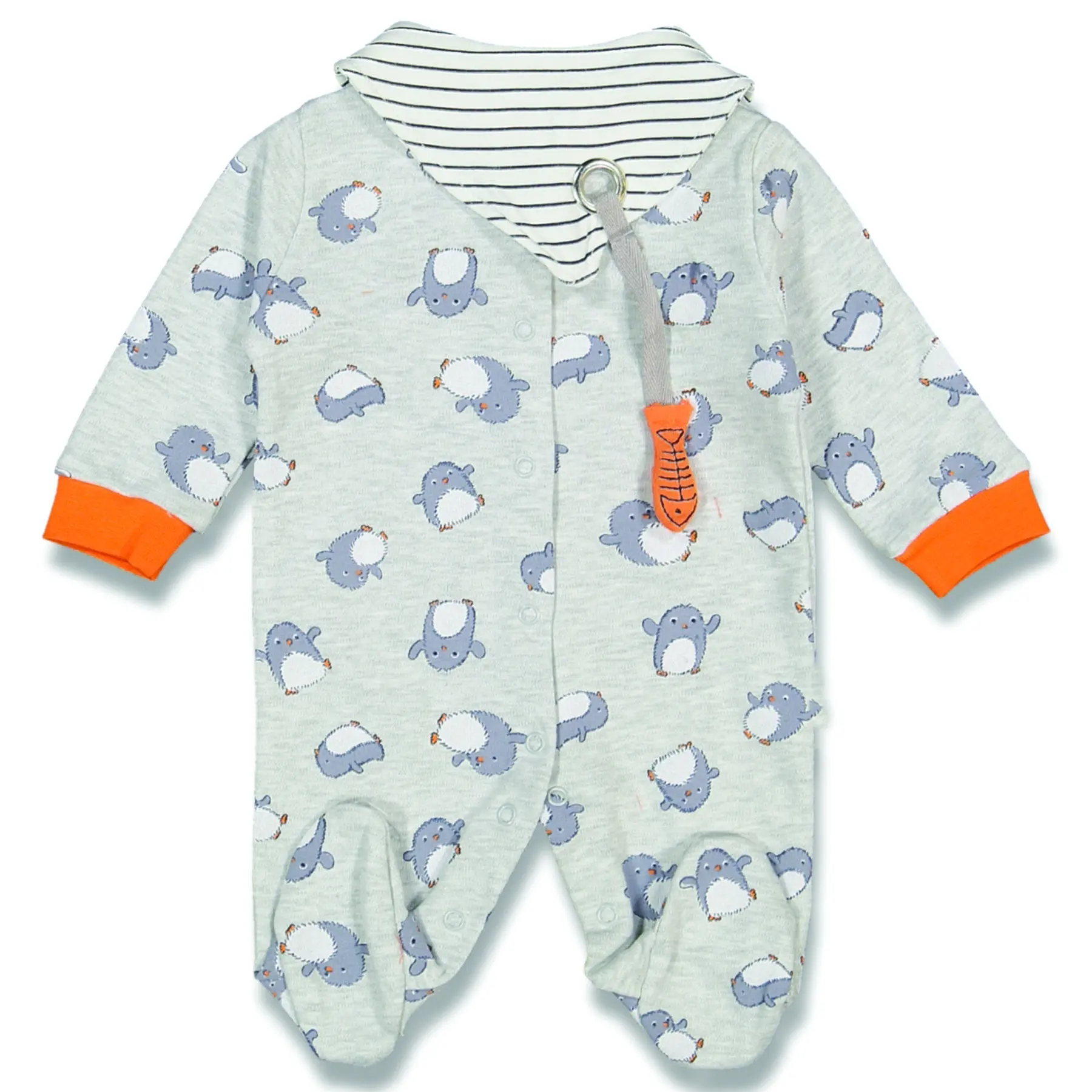 

Penguin Printed Scarf Gray Jumpsuit