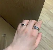 Cry Face Ring Heart-Shaped-Rings Ladies Jewelry Resizable Silver-Color Creative Gifts