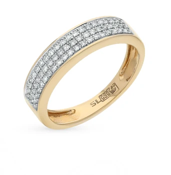

Gold ring with diamonds sunlight sample 585 test