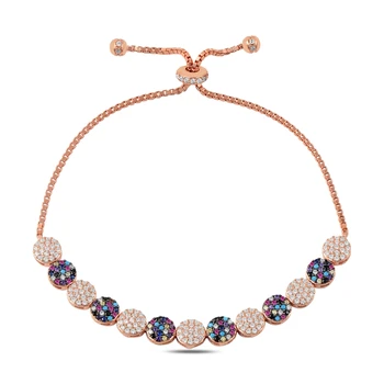 

Silver 925 Sterling Mixed Zircon Cubic Zirconia Elevator Bracelet