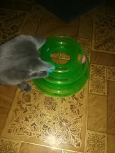 3 Levels Pet Cat Toy Tower Tracks Disc Interacitve Cat Toys Ball Training Amusement Plate