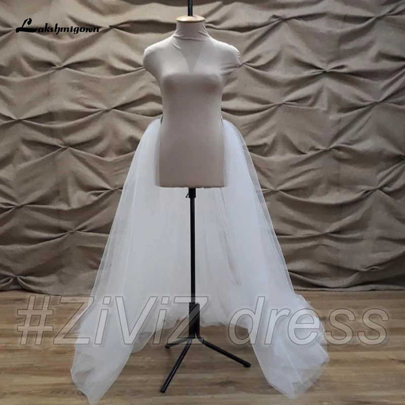 

Wedding train without belt in front 4 layers tulle back long detachable train for wedding dress