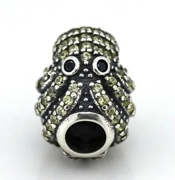 

ANGEMIEL Crystal Green Octopus Charm With Create Own style