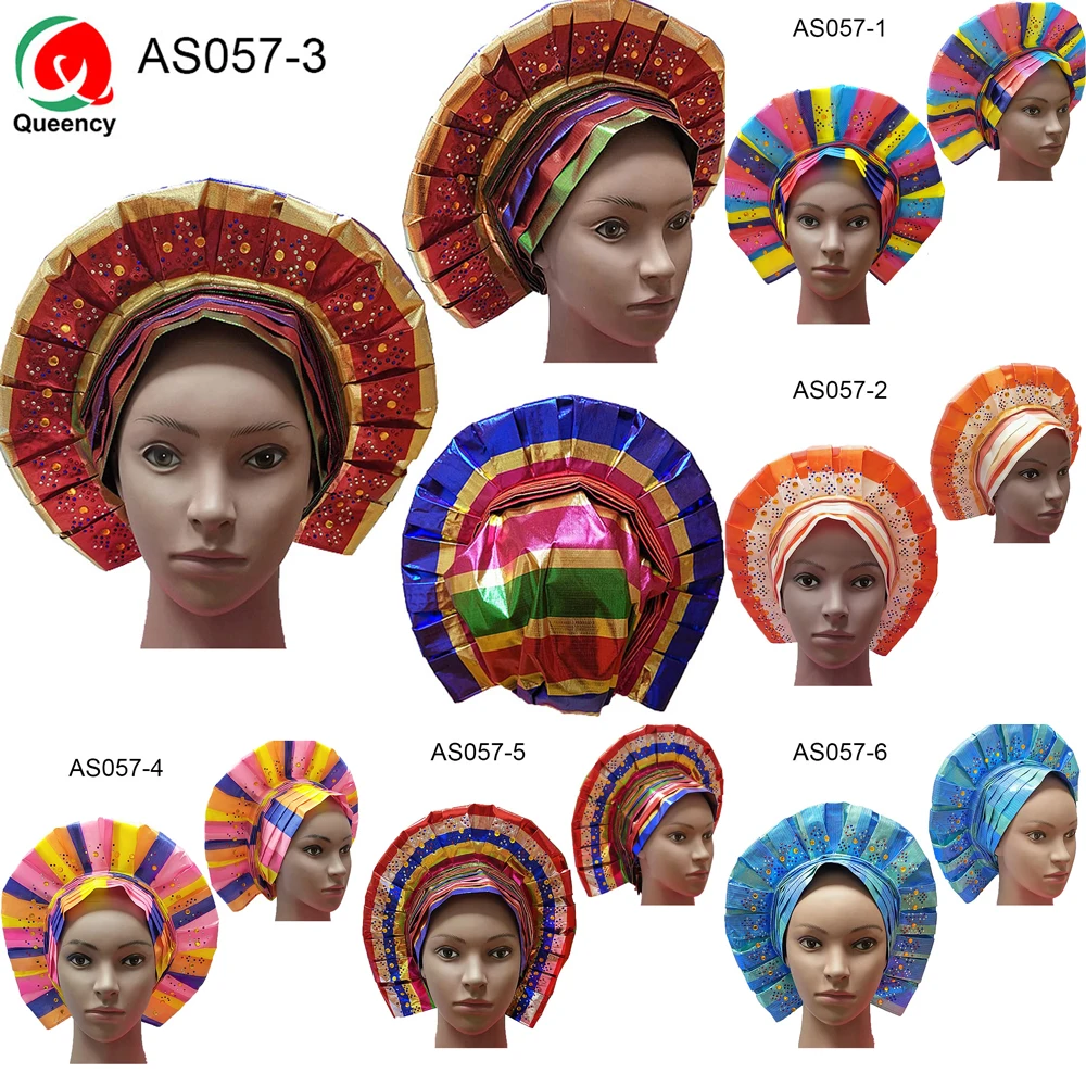 AS057-free Африканский головной убор классический уже-галстук авто геле с красочными камнями для женщин на свадьбу свидания и вечерние