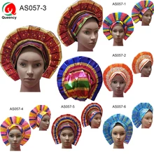 AS057-free Африканский головной убор классический уже-галстук авто геле с красочными камнями для женщин на свадьбу свидания и вечерние