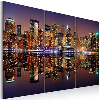 

Table-New York with a reflective water-120x80