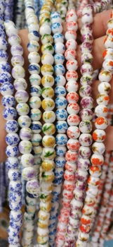 

5strands Assorted Flower Round beads 8mm pumpkin rainbow colored, polymer clay ball beads, African vinyl beads beads