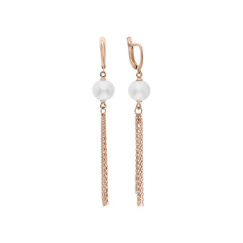 

Gold earrings with pearls cultured sunlight sample 585