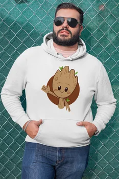 

Angemiel Wear Cute Groot White Men 'S Hooded Sweatshirt
