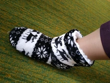 House Slippers Floor-Shoes Flip-Flops Christmas Winter Fur Plush Warm Cotton Indoor Fourrure