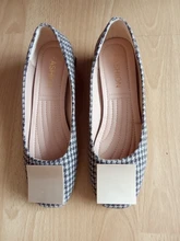 Zapatos de tacón alto y grueso para mujer, calzado de oficina, elegante, formal, a cuadros, a la moda, color negro, 2020