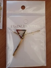 DOTIFI para las mujeres collares la innovación pendiente doble cadena larga calado triángulo y Baguette collar de acero inoxidable