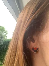 Pendientes de acero inoxidable incrustado con diseño de ratón para mujer, aretes de zirconia, Circonia cúbica, zirconia, circonita, zirconita, Color oro rosa