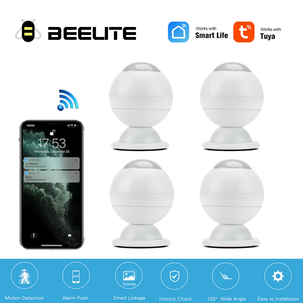 Beelite WiFi Human Movement Sensor Motion PIR Wireless Body Detection Home Anti-Thief Security Tuya APP | Безопасность и защита