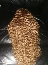 Color rubio rizado 13X4 frente de encaje pelucas de cabello humano Pre arrancado 180% brasileño encaje Frontal pelucas de cabello Remy rizado para las mujeres