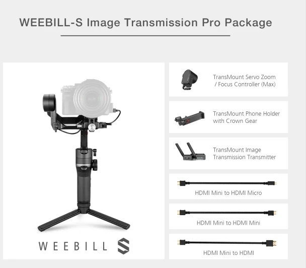 kit2 ZHIYUN Weebill S ручной карданный 3-осевой передачи изображения Стабилизатор Для беззеркальных Камера OLED Дисплей новое поступление - Цвет: kit2