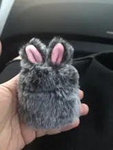 Ear-Fur-Case Capa Carabiner Plush-Cover Apple Airpods Rabbit Soft Wireless for 1-2/Wireless/Charging-fluffy-box