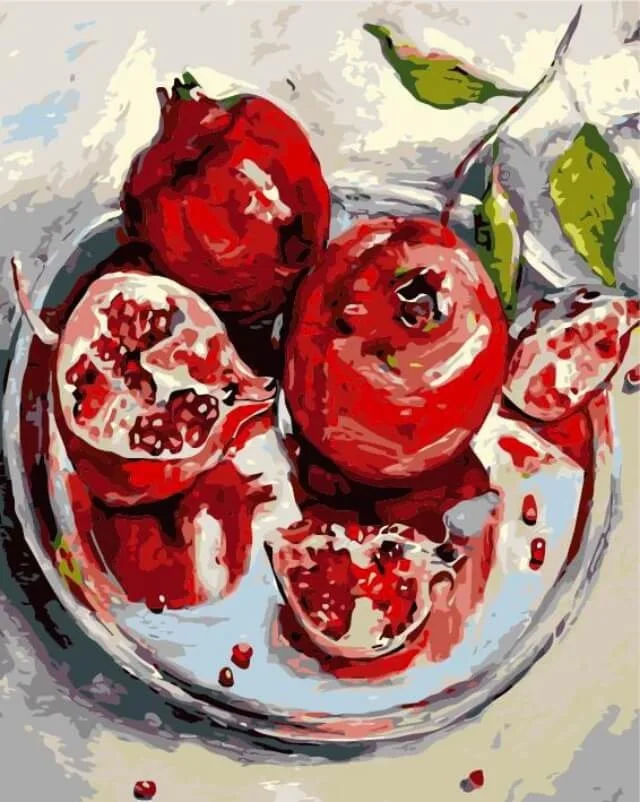 Гранаты картина акрилом