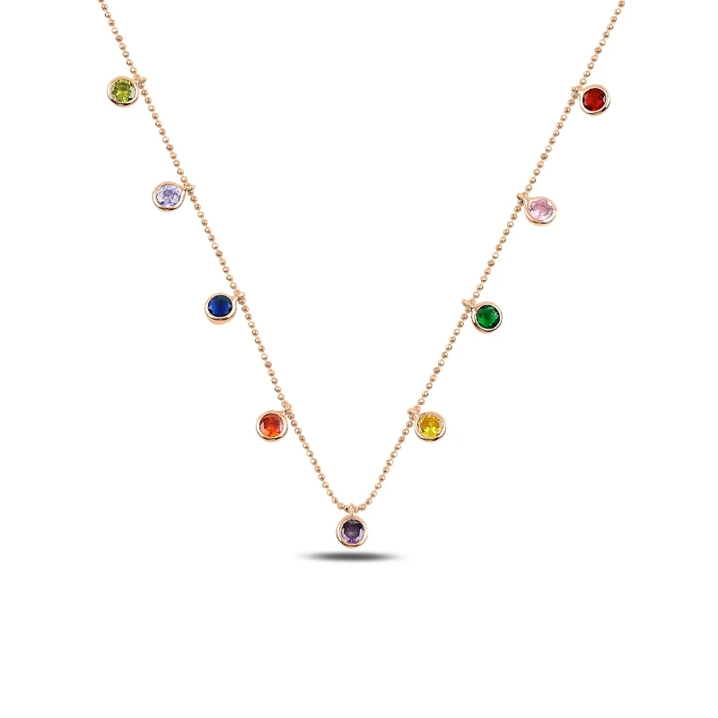 

Armagano Round Colorful Zircon Stone Dangle Necklace