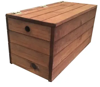 

Trunk/Bank Wood's treated for the Exterior color brown 60x30x30 cm