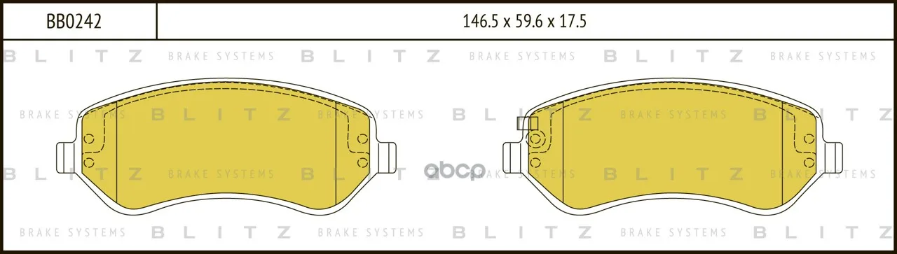 Колодки Тормозные Дисковые Blitz арт. BB0242