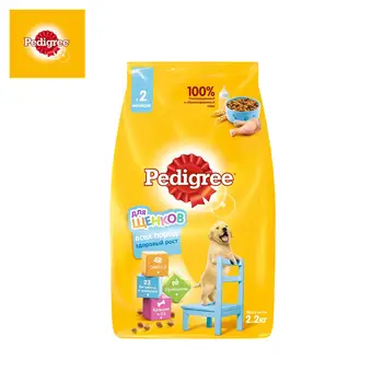 

Food dry полнорационный Pedigree for puppies all breeds from 2 months with chicken, 2.2 kg