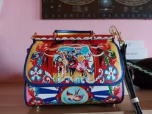 De Lujo bolso de diseño para invierno hembra f diseñador de moda de lujo bolsos bolsas de mujeres Miss Sicilia flores damas Floral verano