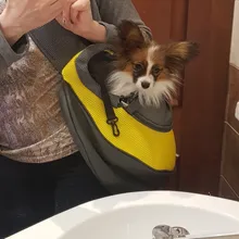 Bolsa de viaje transpirable para mascotas, bolso de hombro de malla Oxford, cómoda, bolso grande de hombro