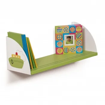 

Box with 5 wooden shelves and stands rectangular, made in DM and steel with to boat and style Infanti
